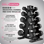 10  15  25  30   35 Lb Hexagonal Dumbbell Weight Set W  Rack  Black