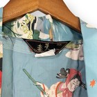 Japanese 100  Silk Kimono Blue Satin Boating Geisha Floral Robe Made In Japan