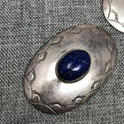 Native American Navajo Indian Ben J Chavez Sterling Silver Lapis Concho For Belt
