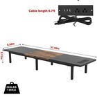 Dual Monitor Stand Riser With 2 Usb Charging Ports  Wood Computer Desk Organizer