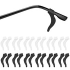 12 Pairs Eyeglass Ear Grip  Anti-slip Eyeglass Holder  Black  Clear-12 Pairs