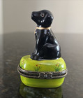Ceramic Trinket Box  Black Lab Labrador  New In Opened Box