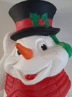 Vintage 2000 Tpi Christmas  Lighted Snowman With Sled Blow Mold 40  Tall Read