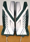 Ccm Axis Pro  custom  Goalie Leg glove blocker Regular Set-white green 32 2
