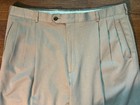 Vtg Slates Men s Tan 38x30 100  Dacron Fabric Pleated Cuffed Chinos Dress Pants