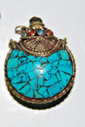 Lot Of 2 Antique Old Tibet Turquoise Gems Tibetan Snuff Bottles