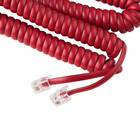   Telephone Cord Handset Curly - Phone Color Crimson Red 25ft Long - Works On Vi