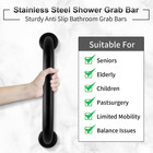 2 Pack Stainless Steel Shower Grab Bar 18 Inch Black Bathroom Safety Handle
