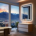 Anti-fog Led Lighted Bathroom Mirror With Bluetooth Speaker Front-lit Backlight
