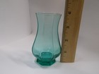 Vintage Green   Teal Glass Vase 3 75  Tall