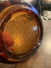 Vintage Large Round Dark Amber Glass Cigar cigarette Ashtray 6    Heavy 4 Slots