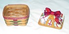 Sweet 2006 Christmas Longaberger Little Gift Basket W  Protector   Ceramic Top