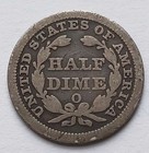 1857-o Seated Liberty Silver Half 1 2 Dime Vg  New Orleans 5c Coin