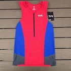 Tyr Men Grey red blue Triathlon Tri Suit   7 In  Padded Short Competitor M New