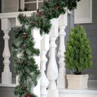 2pcs Artificial Pine Needle Christmas Tree Mini Holiday Decor Indoor Outdoor