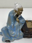 Vtg Chinese Shiwan Mudman Figurine Playing Board Game Go Scholar Pottery Glazed