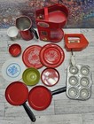 Vintage Mixed Lot Of Child s Toy Dishes   Kitchen Appliances - Plates Pans Mixer