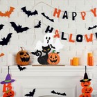 Halloween Decorations Indoor Wooden Black Cat Large  White Ghost