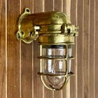 Big Ship Salvage Rewired   Industrial Brass Wall Light Bulkhead Sconce No Rust