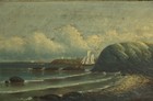 Parkhurst 19th Century American Massachusetts Seascape Landscape Atq Painting