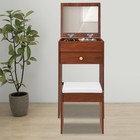 Vanity Table With Mirror Compact Makeup Vanity With Storage Compartments   Stool