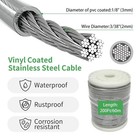 1 8  Wire Cable Rope Kit    vinyl Coated 304 Stainless Steel Wire     200ft 7x7 Stra
