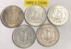 1889 Morgan Silver Dollar  5 Coin Lot  - Future Numismatic Value       