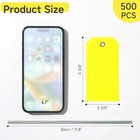 500 Pieces Plastic Shipping Tags With Wire Waterproof 4 3 4 X 2 3 8  Yellow 