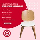 Set Of 2 Beech Wooden Dining Chairs With Cushion Upholstered Kitchen Room Chairs