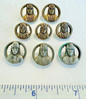 8 Cool Vintage Egyptian Revival Pharaoh Realistic Buttons Silver Tone  Gold Tone