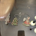 Vintage Kuhn Zinn Painted Pewter Ornaments Germany