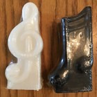 Music Note Party Candles White Black Treble Clef 4 Inches Tall  New