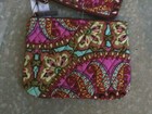 Vera Bradley Cosmetic Trio Makeup 3 Bag Set Travel S - M - L Resort Medallion