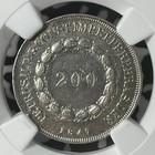 1847 Brazil 200 Reis Ngc Au55 Lot g216 Silver  Very Scarce  2 936 Minted