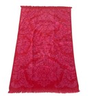 Vintage Pink Red Bath Towel Montgomery Ward Style House 39 X 24 Mid Mod 60s 70s