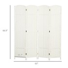 4 Panel Room Divider Freestanding Folding Privacy Screen White