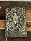 Beautiful Embossed Vintage Journal   Bronze Retro Leather 8 3x 5 5