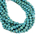 Mohave Copper Light Blue Turquoise Smooth Round Beads 6mm 8mm 10mm 15 5   Strand