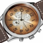 New Akribos Xxiv Ak603br Men s Radiant Dial Brown Stitched Leather Silver Watch