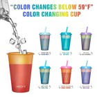 Meoky Color Changing Cups With Lids And 6 Count  pack Of 1   Transparent