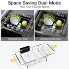 Dish Drying Rack In Sink  Expandable Stainless Steel Dish Drainers For Kitchen