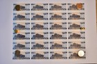5 Won 1998 Specimen Uncut Sheet 0f 24 Solid Fancy Serial Number 0000000   