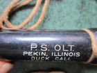 Vintage P s  Olt Pekin Il Duck Call Model No  J-15 Black With Homemade Lanyard