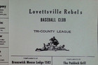 1950 s-1960 s Lovettsville Rebels Baseball Club Fan Scorecard