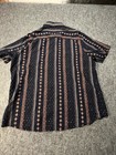 Vintage Vatpave Button Shirt Men Xl Black Brown Cotton viscose Boho Festival
