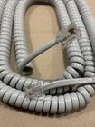 25  Ft Phone Curly Coil Cord Grey Gray Samsung Vodavi Trans-tel Teleco Siemens