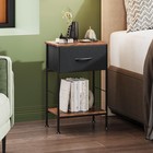 Wlive Nightstand Set Of 2  End Table With Fabric Storage Drawer And Open Wood Sh