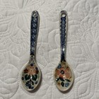 Boleslawiec Polish Pottery 5 1 4  Long Spoon Unikat Lot Of 2