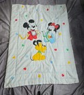 Vintage 80s Dundee Disney Baby Crib Blanket Mickey Minnie Pluto Quilt Usa Read