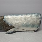 Whale Capiz Shell Blue Metal Wall Art Coastal Nautical Ocean Decor 25 